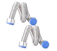 Qrity 2 Pieces G1/2" x G1/2" Stainless Steel Corrugated Pipes, 20CM Flexible Pipe Connector, Bendable and Holds Its Shape, Anti-Burst Water Pipe for Kitchen Bathroom