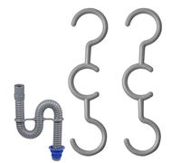 Qrity 2 Pieces Pipe Clips, Flexible Sink Waste Pipe Clamps Clips, S-Shaped Buckle for Sink Drain Pipes with a Diameter of 30-32mm