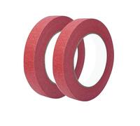 Qrity 2 Roll Masking Tape 10mm x 50m Painting Tape Adhesive Tape Professional Masking Tape for Painting, Decorating, DIY Office, Arts, Crafts, Red