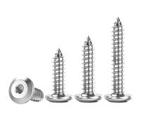Qrity 20 PCS 304 Stainless Steel Self Tapping Screws, M6x60mm Full Thread Wood Screws, Flat Head Hex Socket, for Furniture Woodworking Project