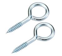 Qrity 20 PCS Eyelet Screws, Galvanized, Self-Tapping Wall Mount Screw Hooks, Perfect for Home, Garden, DIY & Art, 40mm