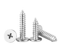 Qrity 20 Pcs Flat Head Self-Tapping Screws, M4x14mm Ultrathin Head Cross Drive Fastener Screw, 304 Stainless Steel Wood Screw, for Wood, Metal, Plastic