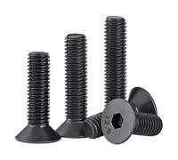 Qrity 20 PCS Hex Socket Countersunk Machine Screws, 12.9 Grade High Tensile Carbon Steel Furniture Bolts for Machinary, Electrical Devices, M4x20mm, Black