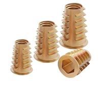 Qrity 20 Pcs Hex Socket Screw-in Nuts Fastener M6x20mm, Zinc Alloy Ladder-Shaped Threaded Insert Nuts, Interface Hex Socket Drive