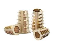 Qrity 20 Pcs Hex Socket Screw-in Nuts Fastener M8x30mm, Zinc Alloy Ladder-Shaped Threaded Insert Nuts, Interface Hex Socket Drive