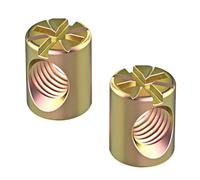Qrity 20 PCS M6 x 10mm Cross Dowel Slotted Nuts, Zinc Plated, Barrel Nuts for Furniture Beds Crib Chairs
