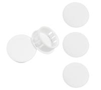 Qrity 20 PCS Plastic Button Plugs, 8mm Round Drill Hole Cover Caps, Snap on Type, Furniture Hole Caps, White, for Cabinet Desk Table Chair Cupboard Wardrobe