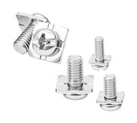 Qrity 20 Pcs Small Cross Head Screw with Square Washer, M3 x 5 mm Round Head Carbon Steel Screw with 7 mm Washer, for General Maintenance