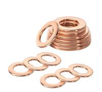 Qrity 20 Pieces Copper Sealing Washers, M6 Copper Ring Flat Washers, 6mm ID 10mm OD Flat Sealing Gasket Ring for Screw Bolt Nut Electronic Repair
