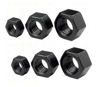 Qrity 20 Pieces Hexagon Nut, M4 Hex Nut, Black Carbon Steel Hardware Nut Fasteners, Hex Full Nuts for Bolts & Screws