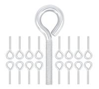 Qrity 20 Psc Eye Bolts, M5 x 24 mm Carbon Steel Threaded Eye Hooks with Ring, for Hanging, Securing Cables & Hammocks, Sliver