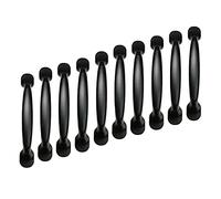 Qrity 20 Units Black Aluminum Cabinet Door Drawer Handles Knobs Pull Handles Cupboard Closet Door Bow Shape Pull Handle (96MM)