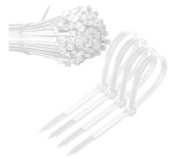 Qrity 200 Pieces Cable Ties, 2.5mm x 120mm Long Zip Tie Wraps, Nylon Zip Ties, Self-Locking, Bundle, White Cable Ties for Indoor and Outdoor