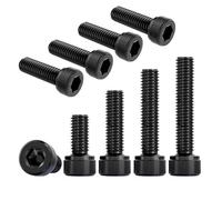 Qrity 20PCS M4x17mm Cylinder Screws with Hexagon Socket, Carbon Steel Fully Thread Fastener Screw, Black Socket Head Cap Bolts fot Repair