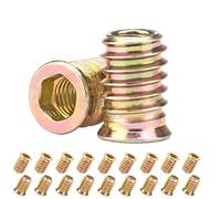 Qrity 20PCS Threaded Inserts Nuts, Hex Drive Head Nuts, Threaded Inserts for Wood, Hex Socket Drive, Zinc Plated Carbon Steel, M10x20mm Insert Nut
