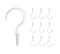 Qrity 20PCS White Cup Hook 33mm, Ceiling Screw-in Wall Hooks, Screw Hooks for Hanging Objects Indoors and Outdoors