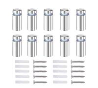 Qrity 20x Spacer Screws, Advertising Glass, Spacer, Fixed Bolt, Standoff Advertising Glass, Stainless Steel, 12 x 30 mm, with Screw Mounting Accessories