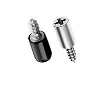 Qrity 24 Pcs Shelf Support Pegs, Cabinet Laminate Support Shelf Pins with Black Anti-Slip Cover, Integrated Self-Tapping Screws, for Kitchen, Bookcases