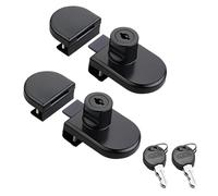 Qrity 2Pcs Glass Cabinet Locks, No Drill Display Cabinet Safety Lock for 5-8mm Glass, Black
