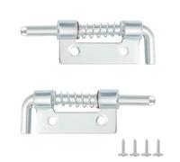 Qrity 2Pcs Spring Loaded Latch Pins, Gate Bolt Set, 54mm (2.1 inch) Length Spring Locking Mechanism for Wooden Gates, Sheds and Fencing, (1 Left + 1 Right Spring Latch Set)