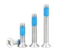 Qrity 304 Stainless Steel Countersunk Cross Head Screws, M4x12mm Small Dispensing Screw, Anti-Loose Anti-Fall, Machine Fastener Repair Bolt with Blue Threadlocker Coating, Pack of 20