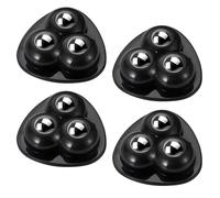 Qrity 4 Pack Self-Adhesive Caster Wheels with 50 kg Total Load Capacity, 360° Rotation Swivel Casters, Black Furniture Castors for DIY, Trash Can, Small Appliance