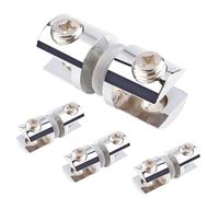 Qrity 4 Pcs Adjustable Glass Bracket, Bilateral Clip with Screws, Anti-Slip, Glass Shelf Clamp Clips, Adjustable for 3-8MM Thickness