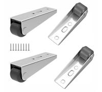 Qrity 4 Pcs Gate Wheel Replacement, Wooden Door Support Wheel Drooping Gate Directional Support with Screws, Smooth & Quiet Rolling Casters