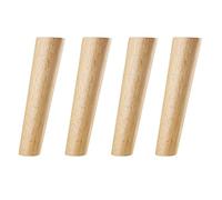 Qrity 4 PCS Wooden Furniture Legs, Oblique Tapered Replacement Sofa Feet 20CM Height with Non-slip Mat, Screws & Mounting Plate