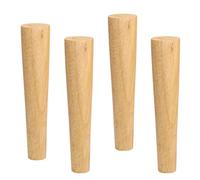 Qrity 4 PCS Wooden Furniture Legs, Straight Replacement Sofa Feet with Non-slip Mat, Screws & Mounting Plate, 35CM