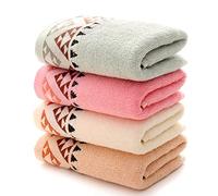 Qrity 4 Units 35x75cm 100% Cotton Hand Towels Bath Towels Set, for Beach, Bath, Hand, Face, Incredibly Absorbent (Variety)