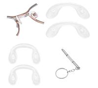 Qrity 4Pcs Screw-in Glasses Nose Pads, Soft Silicone Replacement Nose Pad for Glasses, Includes 2 Sizes and a Screwdriver, Anti-Slip Nose Support for Kids and Adults