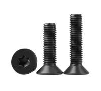 Qrity 50 PCS Flat Head Machine Screws, M4 x 10mm Countersunk Head Torx Screws, 10.9 High Tensile Carbon Steel Bolt for Furniture Woodworking Project