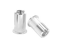 Qrity 50 PCS Rivet Nut, Stainless Steel Flat Head Threaded Insert Nutsert Kit, M4 Fasteners Nut