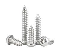 Qrity 50 Pcs Self Tapping Screws, M3x10mm Torx Pan Head Sheet Metal Fasteners, Stainless Steel Round Head Self Drilling Screws