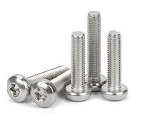 Qrity 50 Pcs Torx Screw, M4 x 20mm Pan Head Torx Security Bolts, Stainless Steel Furniture Connector Screws Fastener, for Machinery Furniture Electronic Repair