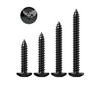 Qrity 50pcs Phillips Pan Head Screw, Black Self Tapping Screws, M3x18mm, Self Tapping Screw, Mushroom Head Screws, Cross Pan Head Screws, Suitable for Furniture, Kitchens, Plasterboard