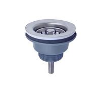 Qrity 84MM Sink Collection, Stainless Steel and PVC Kitchen Sink Basket Strainer Plug Waste G1½", Screws Length 70MM For Ceramic Washbasins