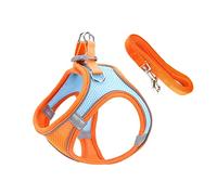 Qrity Cat Harness and Lead Set, Escape Proof Soft Cat Vest Harness with 1.5m/4.9 Ft Traction Rope, Reflective Adjustable Vest for Walking, Jogging, Outdoor Activity -L