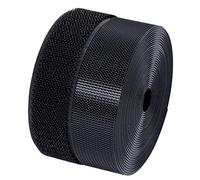 Qrity Hook and Loop Tape, 20mm x 2m, Self Adhesive, Black Nylon Fabric Fastener, Cold and Heat Resistance Hook and Loop Tape for Home Office School DIY Fixing Mounting Joining Objects