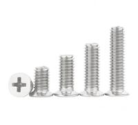 Qrity M4x6mm Countersunk Bolts, Stainless Steel Cross Flat Head Screws, M4 Machine Bolt for Home Maintenance, Woodworking, 20 Pcs