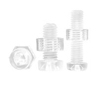 Qrity M6x10mm Plastic Clear Bolts and Nuts 20 Set, PC Acrylic