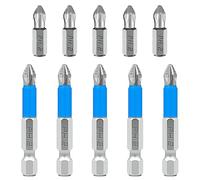 Qrity Magnetic Phillips Screwdriver Bit Set 1/4 Inch Hex Shank Phillips Head Drive Bit Cross Slot Screw Driver Power Drill Bit 5 pcs PH2 x 25mm, 5 pcs PH2 x 50mm