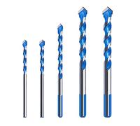Qrity Mixed Drill Bit Set, 5Pcs Alloy Triangle Drill Bits, 3mm/4mm/6mm/8mm/10mm, for Marble Tile Ceramic Wood Wall Concrete Glass Drill