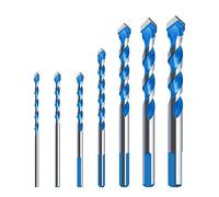 Qrity Mixed Drill Bit Set, 7Pcs Alloy Triangle Drill Bits, 3mm/4mm/5mm/6mm/8mm/10mm/12mm, for Marble Tile Ceramic Wood Wall Concrete Glass Drill