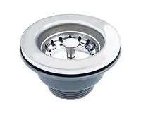 Qrity Sink Collection, Stainless Steel and PVC Kitchen Sink Basket Strainer Plug Waste 84mm G1½"