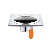 Qrity Stainless Steel Square Floor Drain, Anti-Clogging Shower Floor Drainer for Bathroom Shower Room, Silver, 10x10 cm