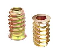 Qrity Threaded Inserts for Wood M8x22mm Insert Nut Zinc Plated, 20PCS