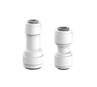 Qrity Unthreaded Push-fit Quick Connect Fittings 1/4" to 1/4", 1/4" to 3/8", Straight Push Connectors, Push to Connect Fittings, Water Tube Adapter
