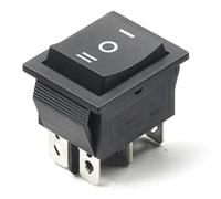 QRJAZHNTP 1pc DIY Rocker Switch Power Boat 3 Position 6 Pin Push Button Lock with Light KCD4 16A 250VAC/ 20A 125VAC On-Off-On(R1ed)
